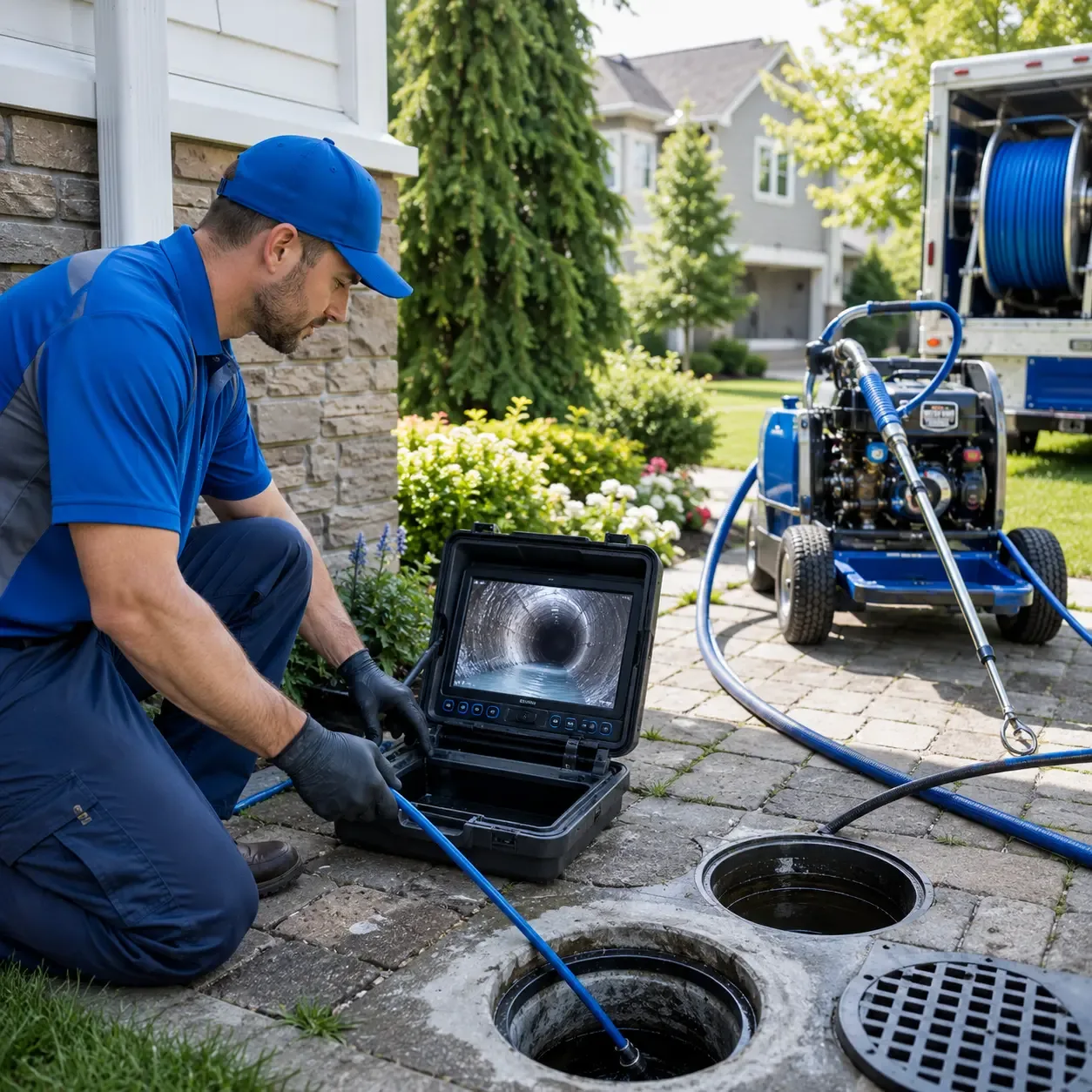 Outdoor drain cleaning professionals serving Red Hill, PA